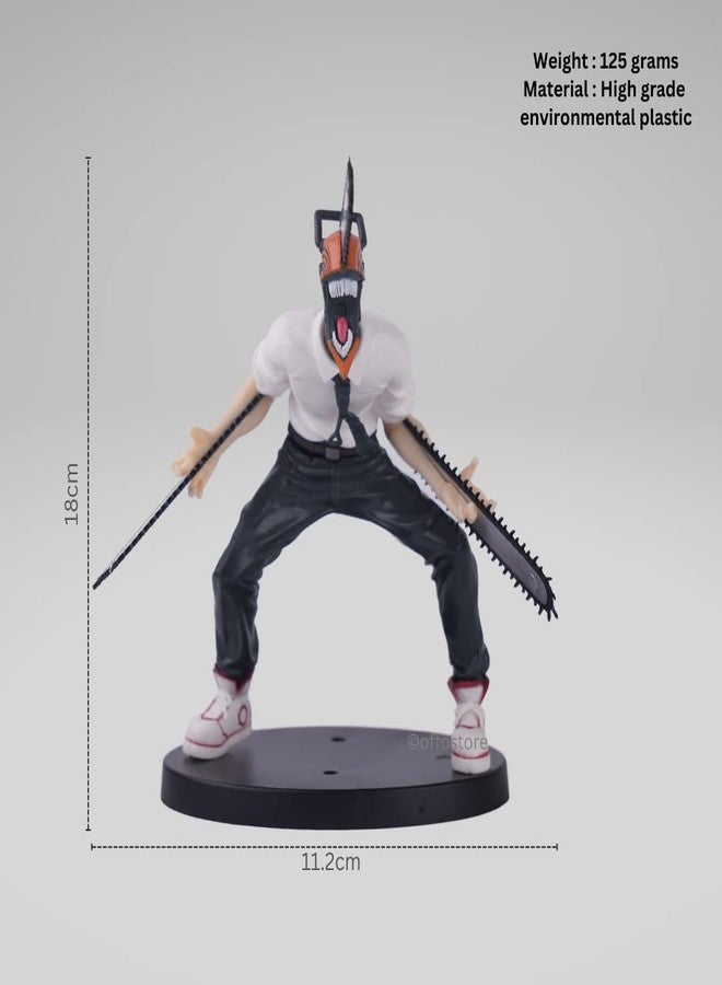 Offo مجسم شخصية دينجي من سلسلة "رجل المنشار" من أوفو، مصنوع من كلوريد البوليفينيل (18 سم)، قطعة ديكور مميزة للوحة القيادة في السيارة، أو الرف، أو طاولة الدراسة، أو مكتب العمل | هدية أنمي فريدة لمحبي "رجل المنشار"، والأولاد، والمراهقين، ومحبي التنكر. - Image 4